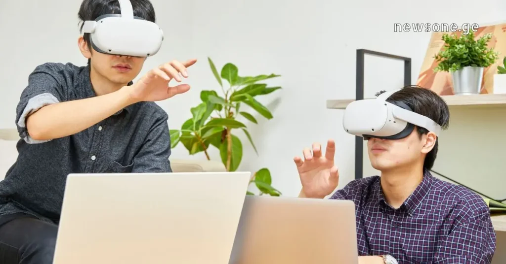 Person using a laptop in a modern office or cafe setting, symbolizing remote education and digital lifestyle.